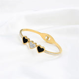 Heart Cuff Bracelet Bangle Zirconia Crystals Wedding Gift
