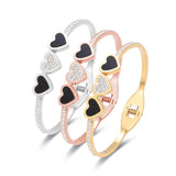 Heart Cuff Bracelet Bangle Zirconia Crystals Wedding Gift