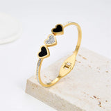 Heart Cuff Bracelet Bangle Zirconia Crystals Wedding Gift