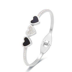Heart Cuff Bracelet Bangle Zirconia Crystals Wedding Gift