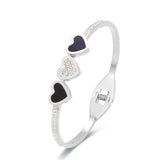 Heart Cuff Bracelet Bangle Zirconia Crystals Wedding Gift
