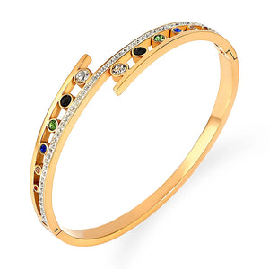 Stainless Steel Bead Bangles Bracelets for Women European Jewelry