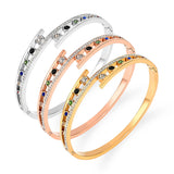 Stainless Steel Bead Bangles Bracelets for Women European Jewelry