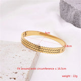 Stainless Steel Honeycomb Bangle Bracelet for Women