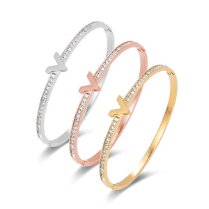 Geometric Zircon Bracelet Arm Cuff Crystal Bangles