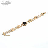 Roman Numerial Link Chain Bracelet Bangle with Shell Charm