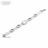 Roman Numerial Link Chain Bracelet Bangle with Shell Charm