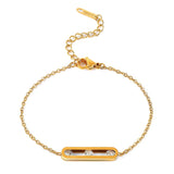 CZ Crystals Link Chain Couple Bracelets Stainless Steel Sliding Women Men