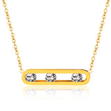 CZ Crystals Link Chain Couple Bracelets Stainless Steel Sliding Women Men