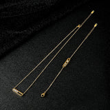 CZ Crystals Link Chain Couple Bracelets Stainless Steel Sliding Women Men