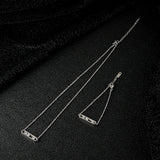 CZ Crystals Link Chain Couple Bracelets Stainless Steel Sliding Women Men