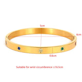 Colorful Zirconia Crystals Bracelets Stainless Steel Lovely Bangles For Women