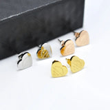 Heart Love Earrings Rose Gold Heart Stud Earrings With Letters