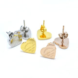 Heart Love Earrings Rose Gold Heart Stud Earrings With Letters