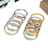 Stainless Steel Braided Cuff Bracelets Set Chain Link Wrap Bangles