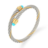 Stainless Steel Braided Cuff Bracelets Set Chain Link Wrap Bangles