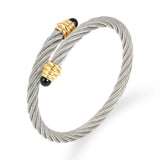 Stainless Steel Braided Cuff Bracelets Set Chain Link Wrap Bangles