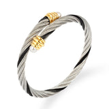 Stainless Steel Braided Cuff Bracelets Set Chain Link Wrap Bangles