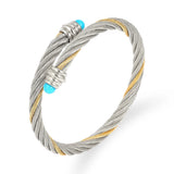 Stainless Steel Braided Cuff Bracelets Set Chain Link Wrap Bangles