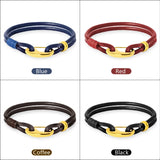 Men Leather Bracelet & Bangles Male Clasp Rope Bracelets