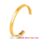 Stainless Steel Rose Couple Bracelet Roman Numeral Cuff Bangle