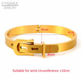 Men Wrist Buckle Belt Bracelets Titanium Steel Bangles Bracelets