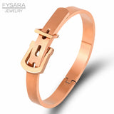 Men Wrist Buckle Belt Bracelets Titanium Steel Bangles Bracelets