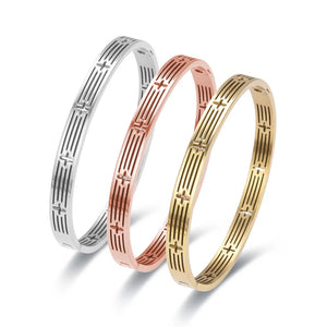 Stainless Steel Cross Bangles Bracelets Plated Women Jewelry