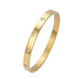 Classic Rose Silver CZ Crystal Bracelet Cuff Jewelry