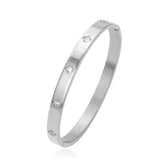 Classic Rose Silver CZ Crystal Bracelet Cuff Jewelry