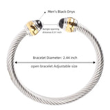 Stackable Cable Cord Bracelet with CZ - Bridal Wedding Jewelry