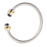 Stackable Cable Cord Bracelet with CZ - Bridal Wedding Jewelry