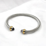 Colorful Zircon C Shape Twist Bracelet - Adjustable Party Jewelry