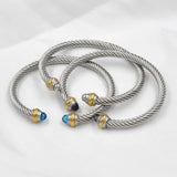 Colorful Zircon C Shape Twist Bracelet - Adjustable Party Jewelry