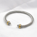 Colorful Zircon C Shape Twist Bracelet - Adjustable Party Jewelry