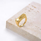 Rustic Signet Ring Oxidized Stainless Steel Vintage Jewelry