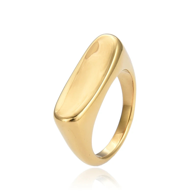 Rustic Signet Ring Oxidized Stainless Steel Vintage Jewelry
