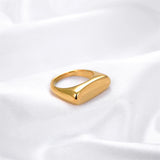 Rustic Signet Ring Oxidized Stainless Steel Vintage Jewelry