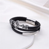 Men's Leather Bracelet with Anchor Clasp