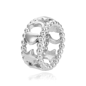 Hypoallergenic Girl's Star Moon Heart Hoop Earring 18K Plated Stainless Steel