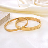 Stainless Steel Titanium Crystal Bracelets Bangles For Women Wedding