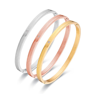 Stainless Steel Titanium Crystal Bracelets Bangles For Women Wedding