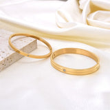 Stainless Steel Titanium Crystal Bracelets Bangles For Women Wedding