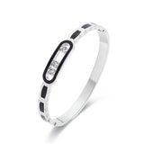 Zircon Shell Mosaic Stainless Steel Bracelet for Women