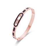 Zircon Shell Mosaic Stainless Steel Bracelet for Women