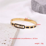 Zircon Shell Mosaic Stainless Steel Bracelet for Women