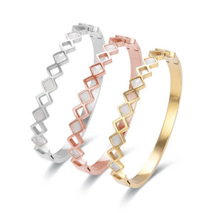 Hollow Shell Bracelet High Cubic Zircon Stainless Steel
