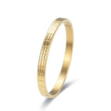 Unique Stereo Line Rectangle Stainless Steel Bracelet - Ladies Love Bangle