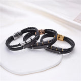Punk Men Jewelry Bracelets Double Layer Titanium Steel Bracelets