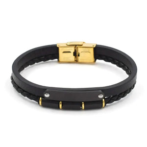 Punk Men Jewelry Bracelets Double Layer Titanium Steel Bracelets